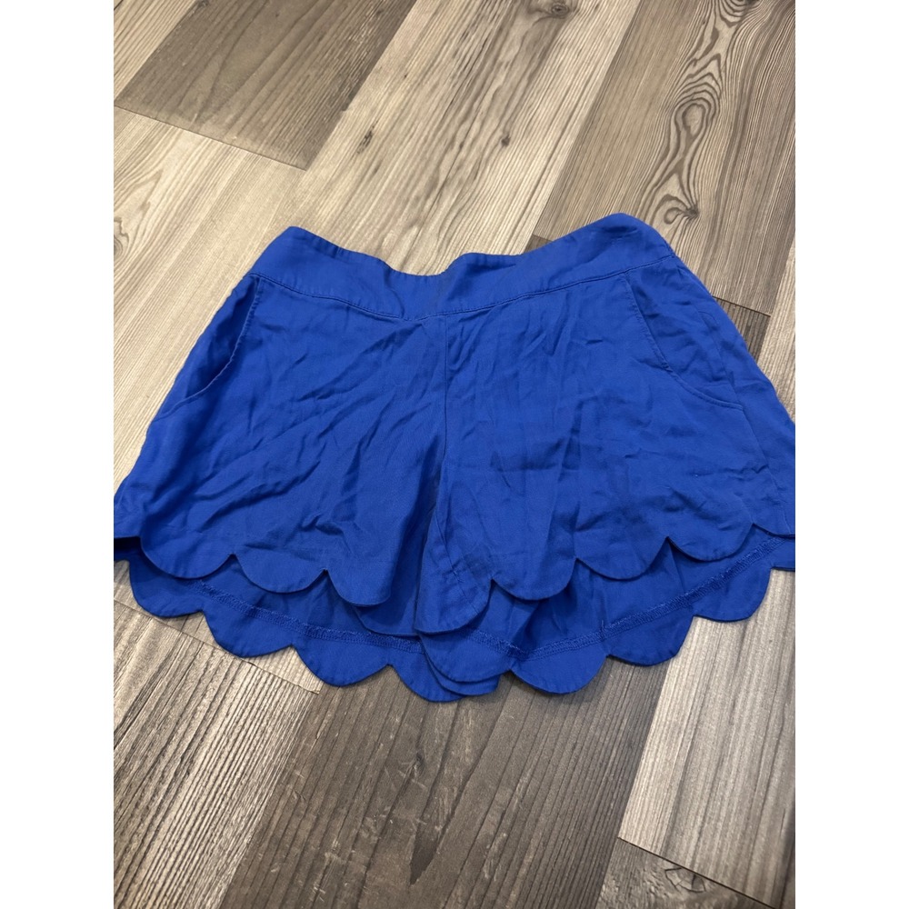 Lilly Pulitzer Buttercup Scalloped Shorts Royal Blue Modal Tencel XS